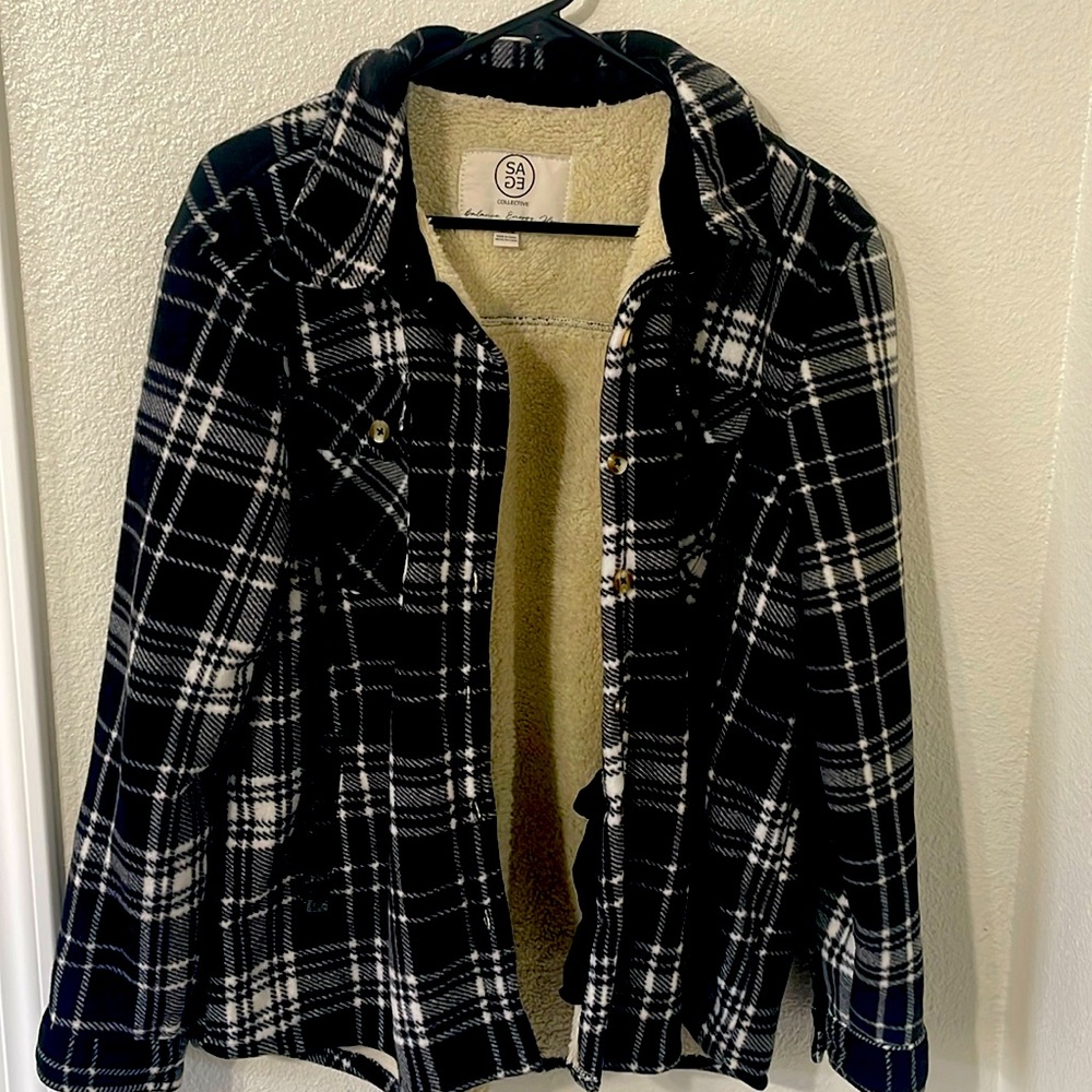 Sage flannel jacket size XL